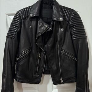All Saints Black Quilted Leather Jacket